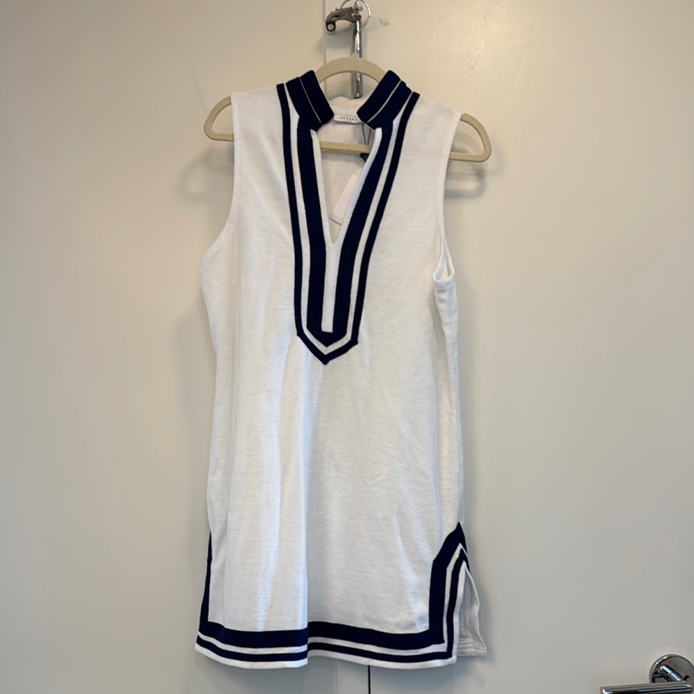 Cabana Life Navy and White Terry Tunic